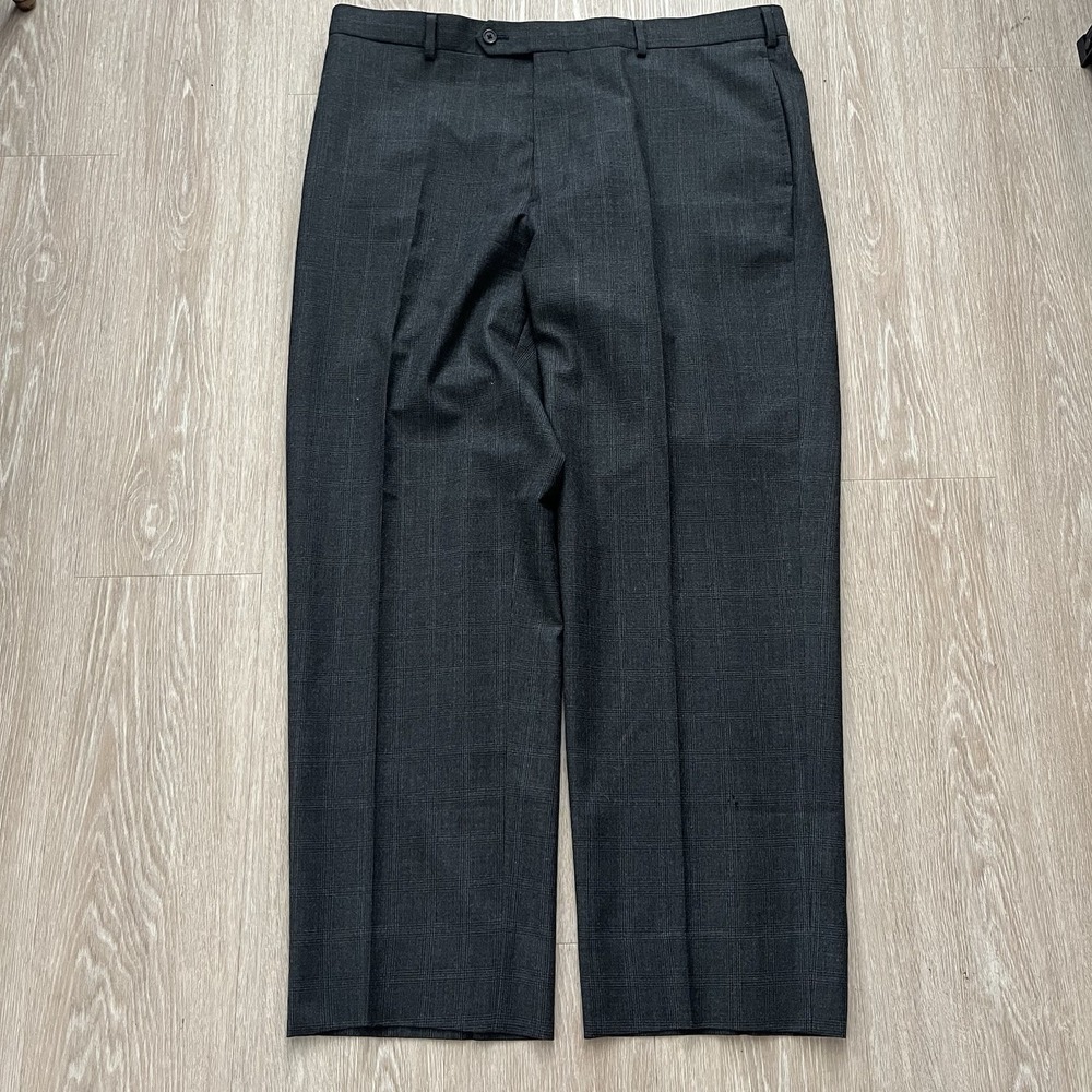 Brooks Brothers 1818 Madison Pants Size 40x30 Gray Wool Plaid Trousers